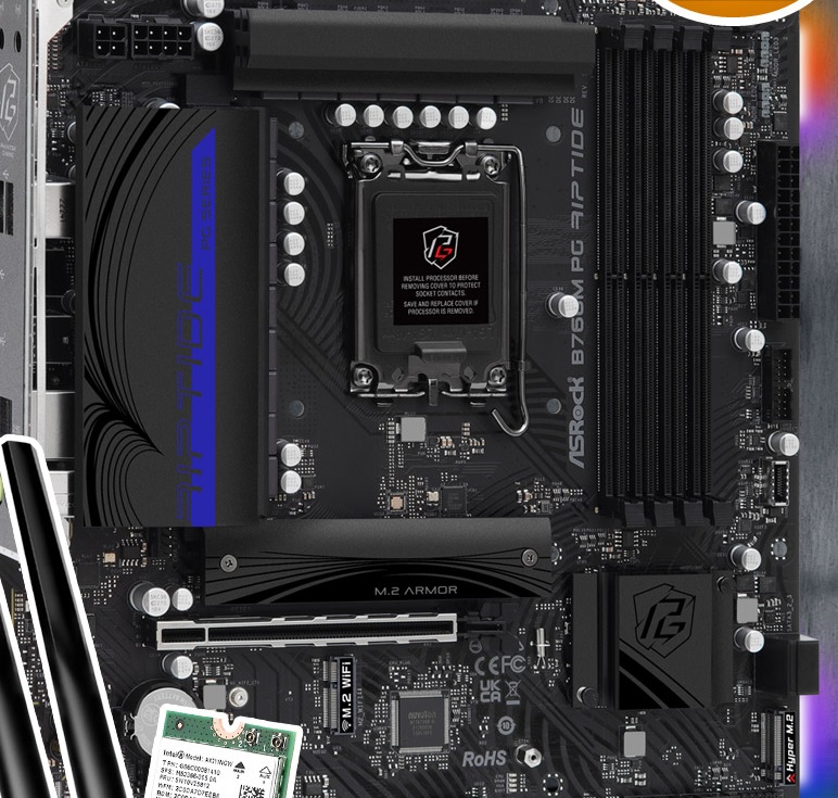 [ASRock] B760M PG Riptide D5 + WiFi6E 모듈 패키지 디앤디컴 (인텔B760 M-ATX) 메인보드.jpg