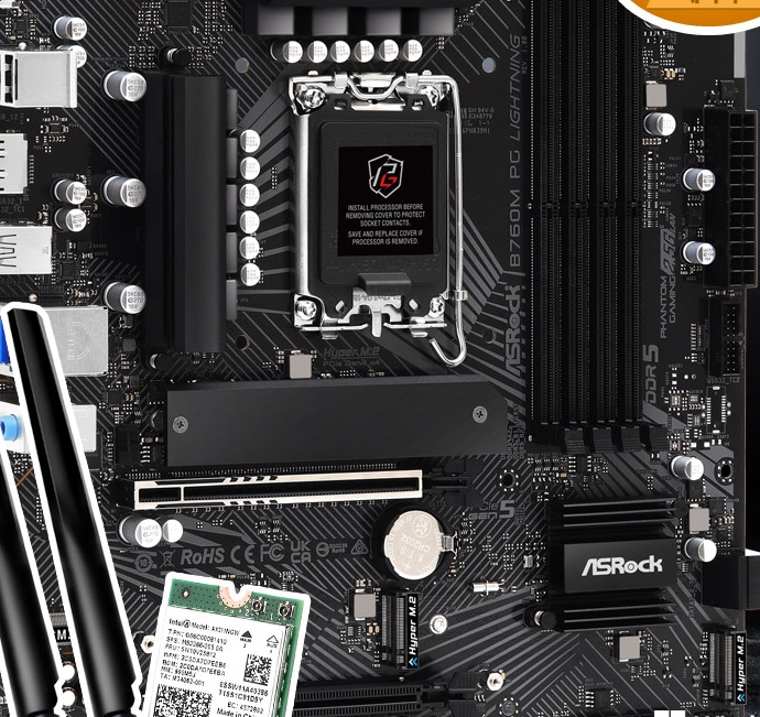 [ASRock] B760M PG LIGHTNING D5 + WiFi6E 모듈 패키지 디앤디컴 (인텔B760 M-ATX) 메인보드.jpg